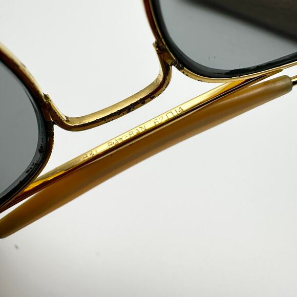 Vintage Ray Ban Bausch & Lomb 62mm Gold Frame Grey Lens Sunglasses Plus Case - Picture 7 of 13